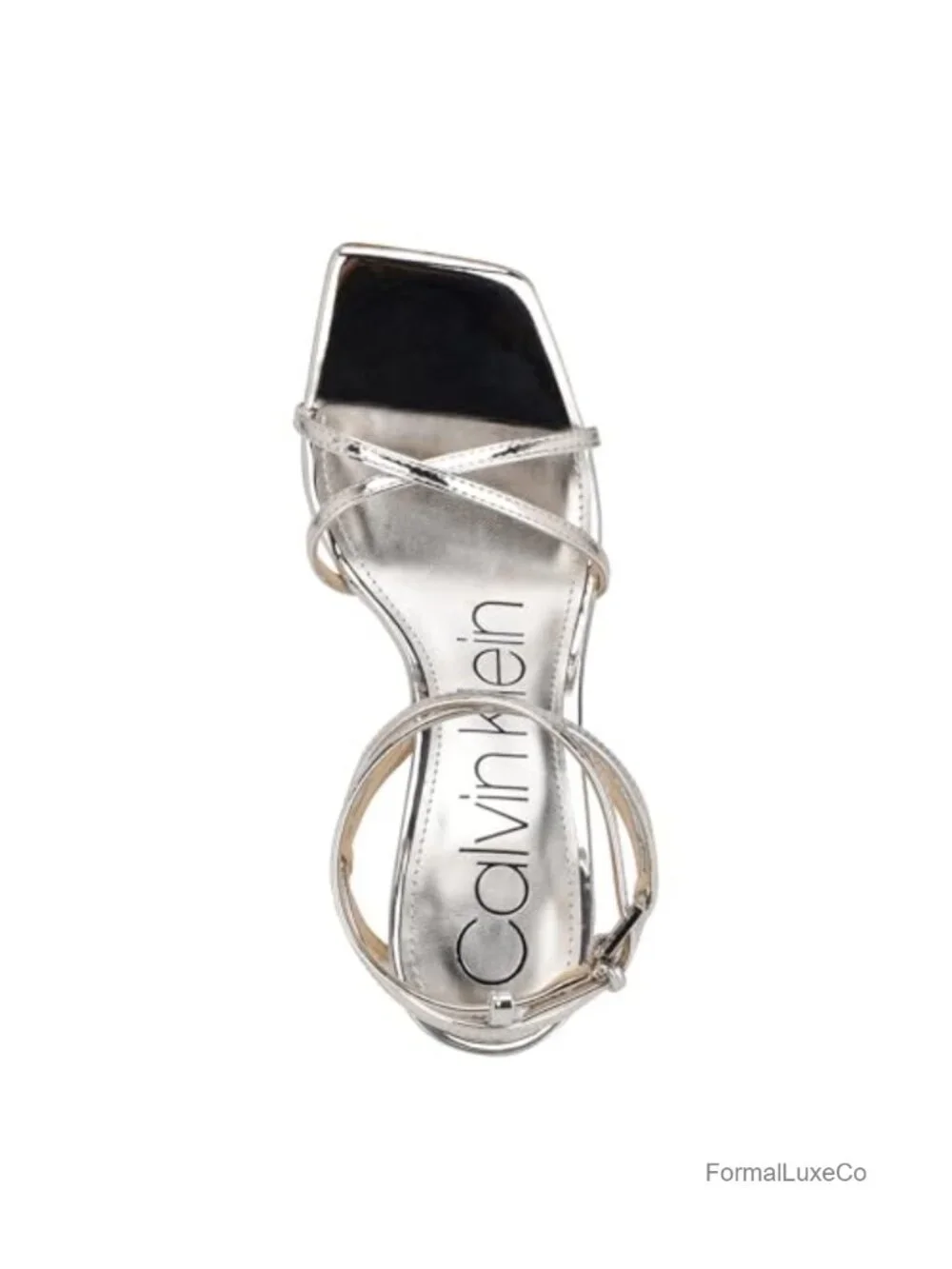 Sleek Stiletto Heeled Sandal with Square Toe and Ankle Strap